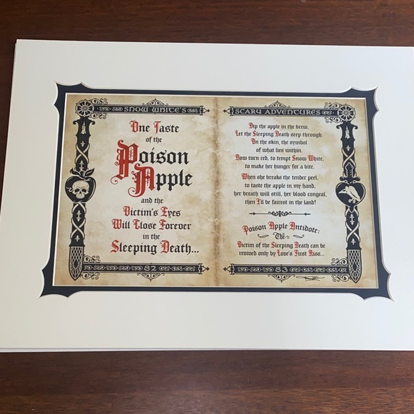 Disney Other - Disney Jeremy Fulton Scary Adventures Poison Apple Print